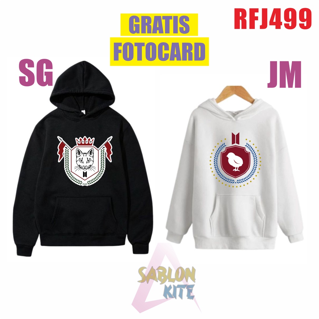 Gratis Fotocard ! HOODIE Kpop Run BT logo BESAR animal RFJ499 RM JK JH JM SG JIN VI