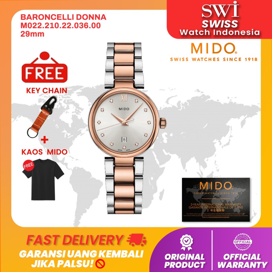 Jam Tangan Wanita Mido M022.210.22.036.00 Baroncelli Donna