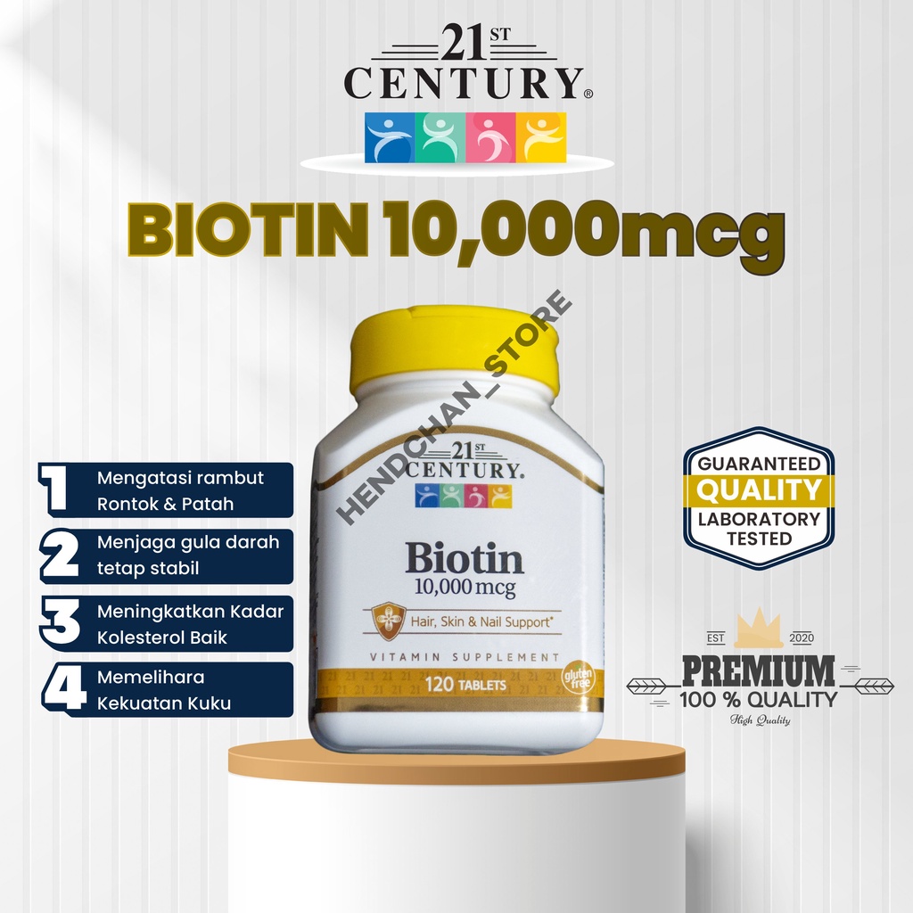 BIOTIN 10000 mcg 10,000mcg 21st Century usa 120 Tablets