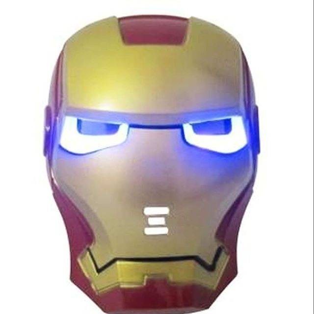 topeng ironman nyala lampu led ( avengers ) iron man superhero kids toys unisex marvel iron man SNI