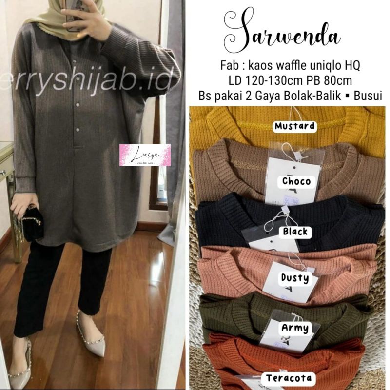 ATASAN WANITA JUMBO/SARWENDA KAOS WAFLE UNIQLO  HQ LD 130 CM FUR XXL