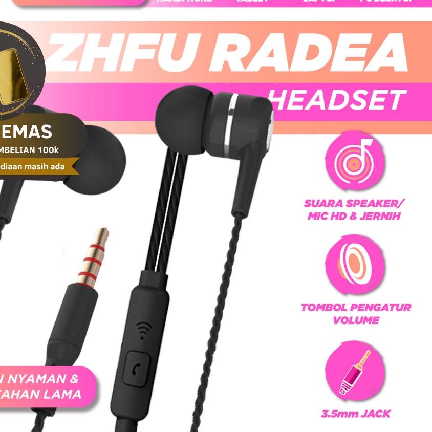 ➧ Zhfu Radea Premium Earphone Headset Handsfree Ultra Bass ◊