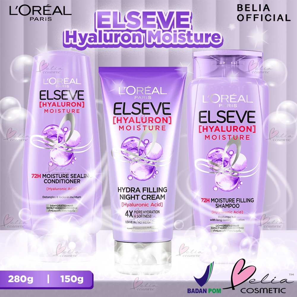 ❤ BELIA ❤ L’Oreal Paris Elseve Hyaluron Moisture Series | Shampoo | Conditioner | Hydra Filling Night Cream | Loreal