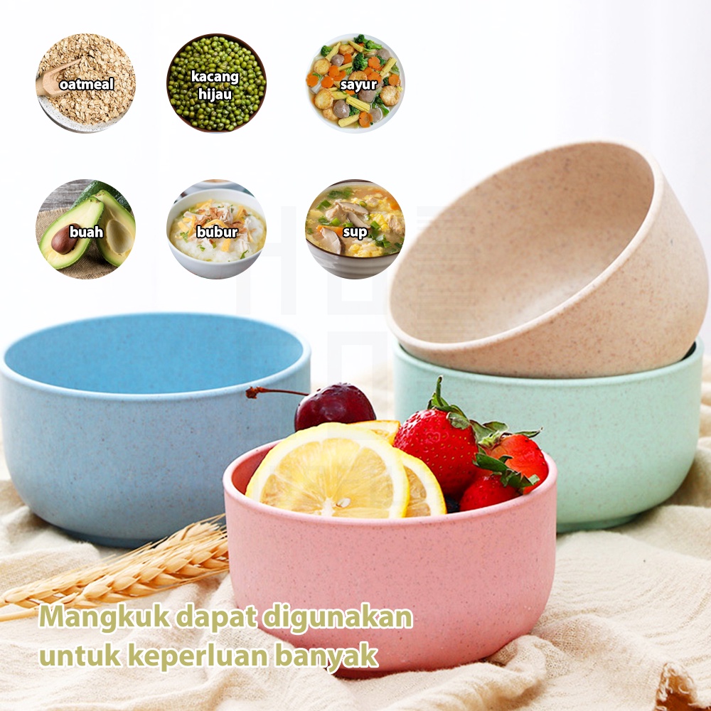 HUGO Mangkuk Sup Serat Gandum Jerami Wheat Straw Bowl Bahan Eco Friendly Tahan Panas Microwave