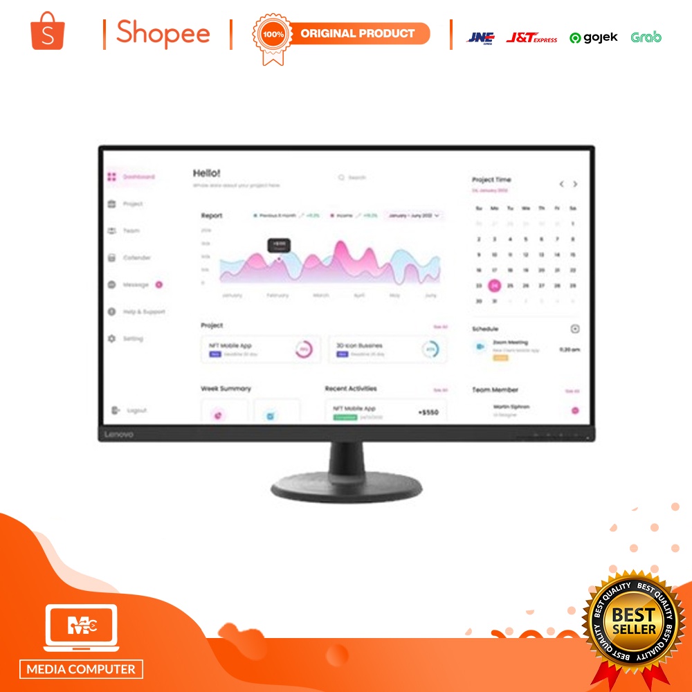 Monitor LENOVO D32-40 31.5 Inch 60Hz 66FCGAC2WW