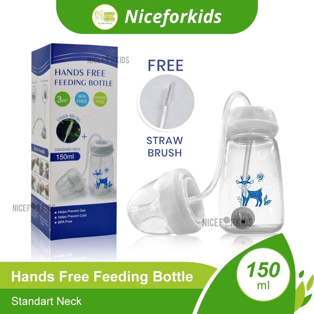 Hands Free Feeding Bottle 150ml Botol Susu Bayi Tanpa Dipegang Standart Neck Bottle