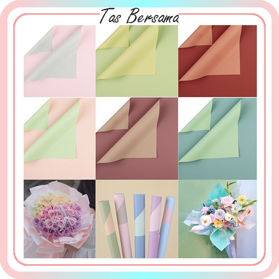 Flower Wrapping Paper Varian List Gold Kertas Buket Bunga Cellophane Florist Kertas Kado Ecer KB6200
