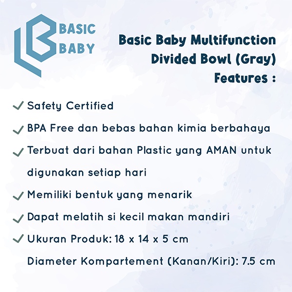 BASIC BABY MULTIFUNCTION DIVIDED BOWL