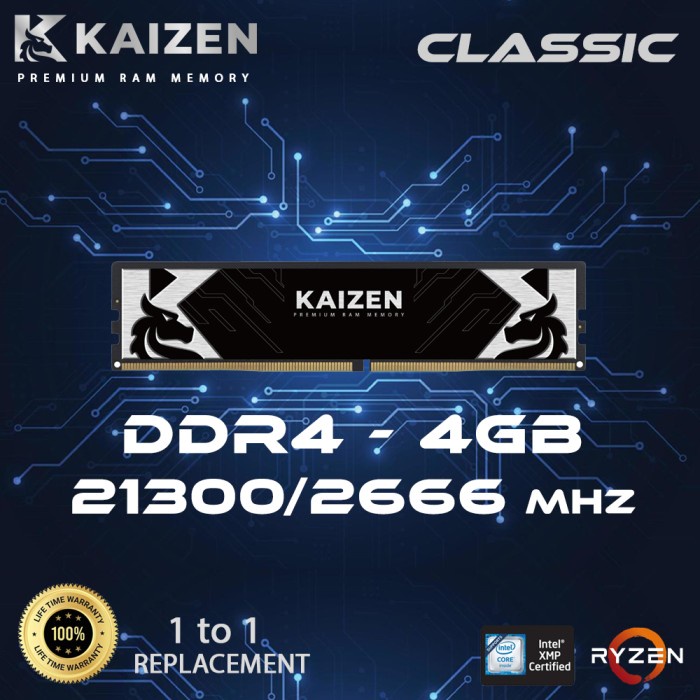 Ram Pc Kaizen Ddr4 4Gb 21300 / 2666 Mhz Ram Pc Ddr4 4Gb 2666 Mhz