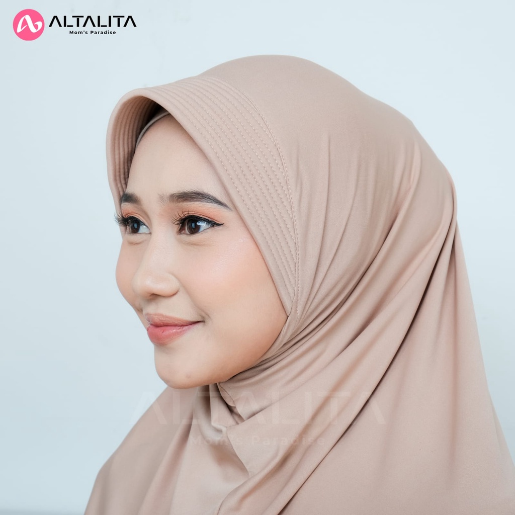 Altalita - Kerudung Bergo Hamidah Menutup Dada Ukuran L pet Tebal Jilbab Bergo Sport Polos Bahan Jersey Premium Cocok Untuk Sekolah Olahraga Volly Futsal Senam dan Sehari-Hari