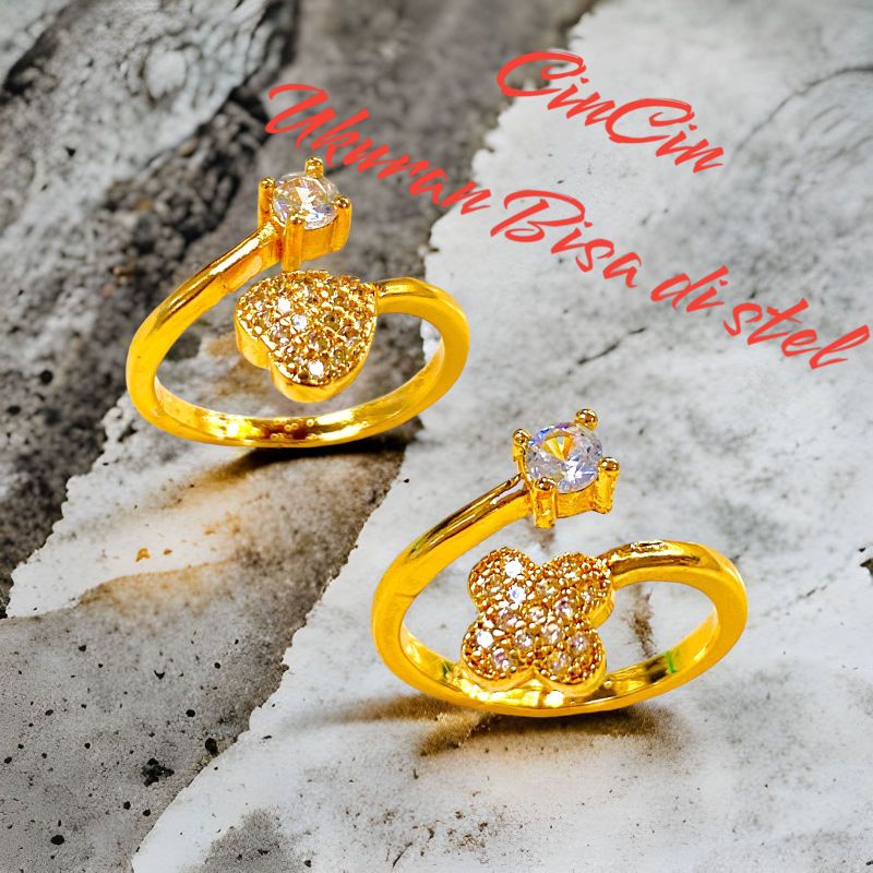 Cincin wanita cincin permata cincin replika emas cincin lapis emas yaxiya xuping