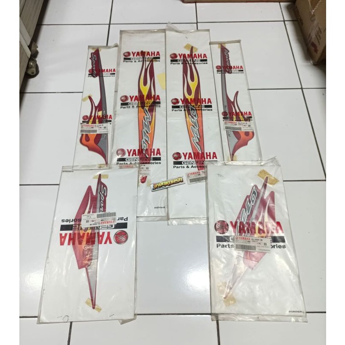 Striping sticker stiker grapict yamaha mio sporty merah marun maron 2006 motif api original asli ygp