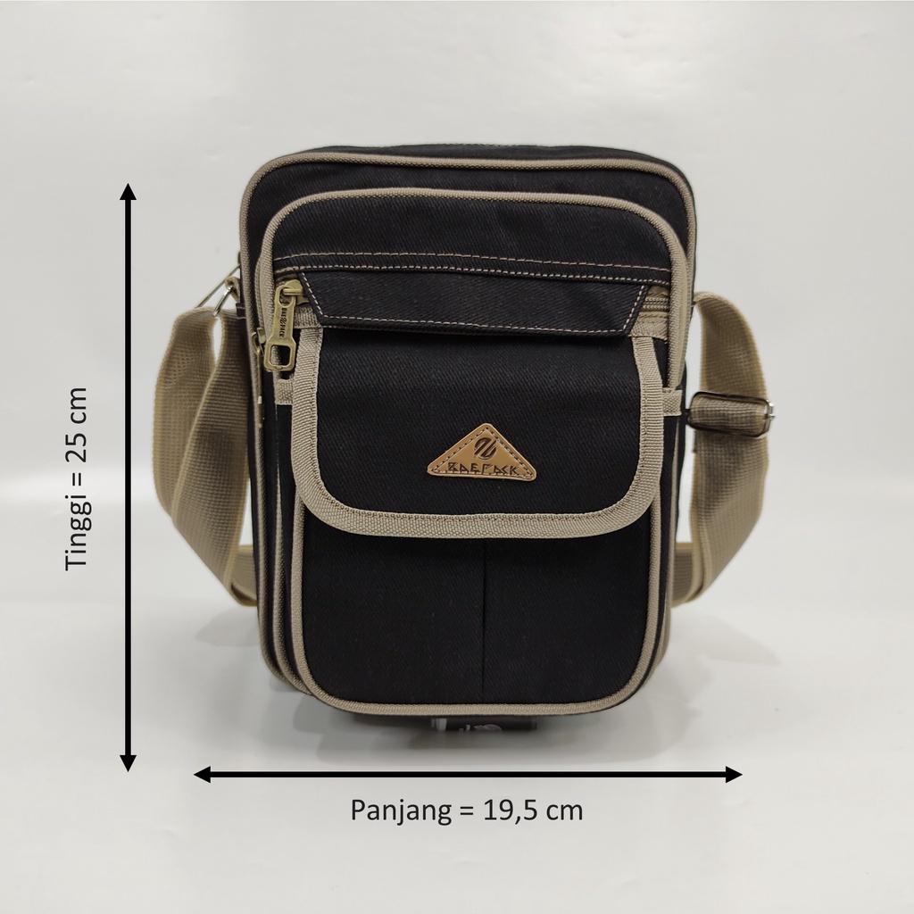 Tas Selempang Kanvas Pria Dewasa Xenof Brown Original Baepack / Tas Bahu Canvas Pria Cowok  / Tas Bahu Premium Lokal Produsen BandungViral Kekinian