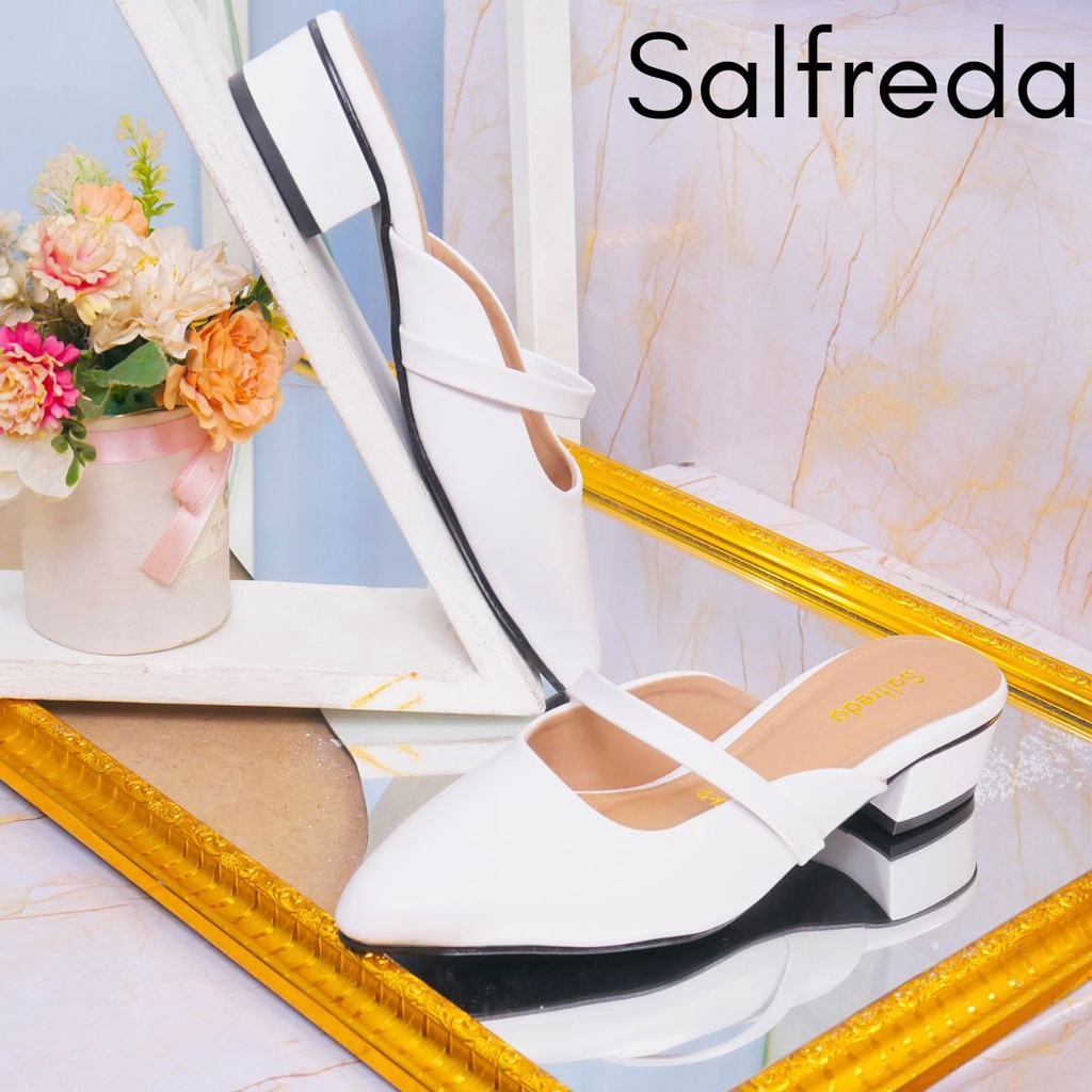 Sandal Wanita Ori Sepatu Sendal Kerja Kekinian Terbaru Elegan Simple Mewah Ori Import Impor Korea Hak Heels 3 cm Kantoran RB70004