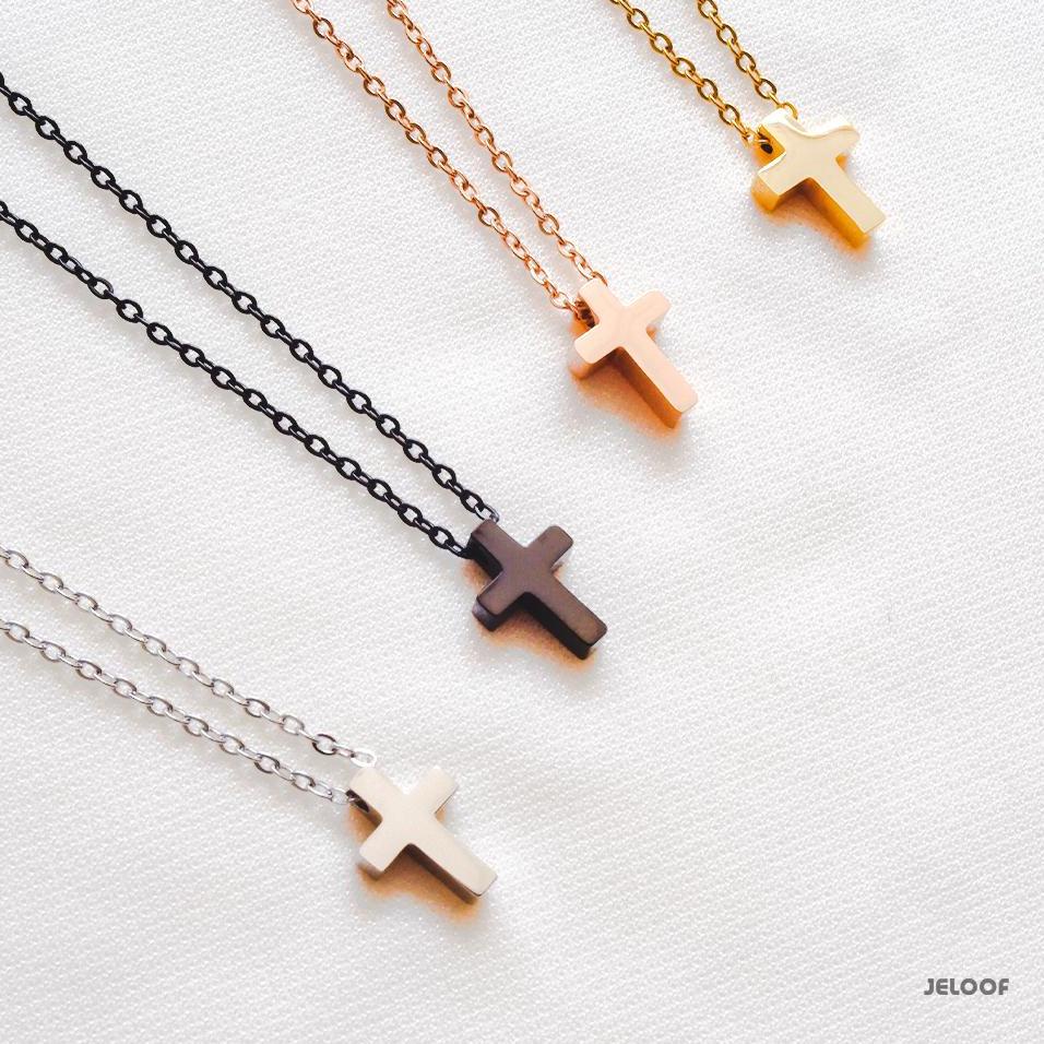 CHEKOUT Jeloof Kalung Salib SHARON | Stainless Steel ANTIKARAT | Kalung Titanium Kalung Wanita | kal