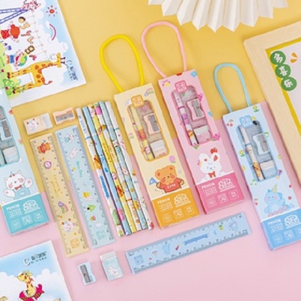 Pensil Set Alat Tulis Sekolah Anak Lucu 5 In 1