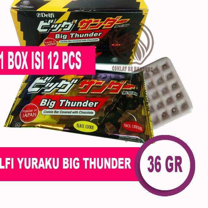 

▼ Delfi Big Thunder 36gr Isi 12pcs X 36 gram Box Cokelat, Coklat Delfi Yuraku Tunder 12 X 36 gr Cookie Bar With Covered Chocolate ֍