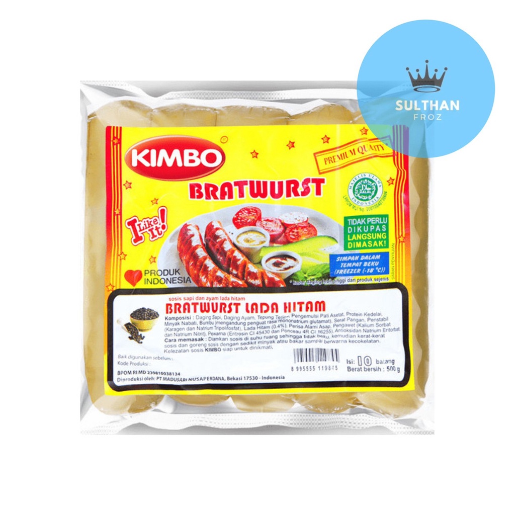 

KIMBO SOSIS BRATWURST LADA HITAM ISI 10 500 GR