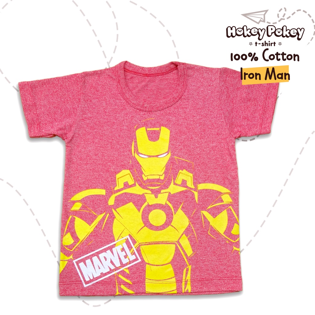 Baju Kaos T Shirt Anak Laki Laki Katun Combed Motif Iron Man