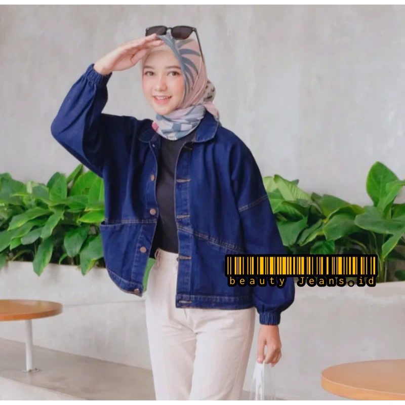 JAKET DENIM JEANS OVERSIZE VINTAGE WANITA JACKET JINS OVERSIZE KEKINIAN JAKET VINTAGE LENGAN BALON CROP JEANS CEWEK TERBARU SNOW JAKET KOREAN STYLE Jaket CROP