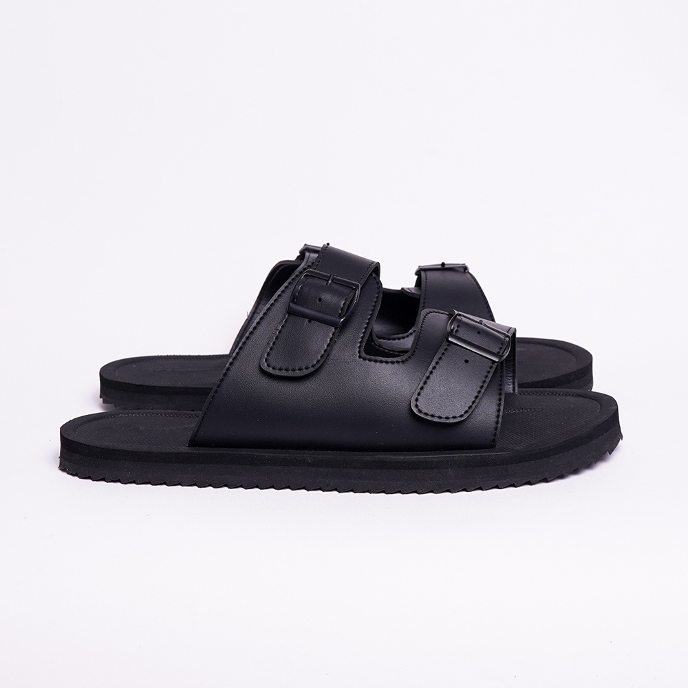 Sandal Pria Full Black Alexsander Big Size Impor / Sendal Kasual Bapak2 Classic Ukuran Jumbo 44-49