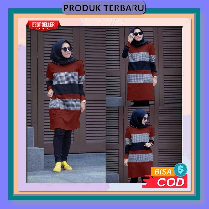Safah Tunik Dress Desain Terbaru - Tunik Muslimah - Tunik Modern Hight Quality - Tunik Wanita Dewsa 