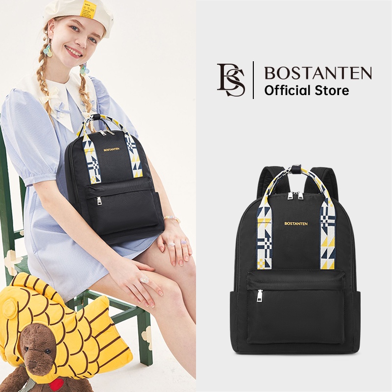 [New Arrival Rebutan lebih awal]Bostanten Ransel Pria Ransel Wanita Tas Couple Tas Kanvas Unisex Tas Pelajar Berbagai Warna