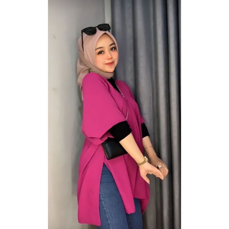atasan crinkle viral kekinian murah blus blues bluse blause blouse blous blush fashion wanita cewek 