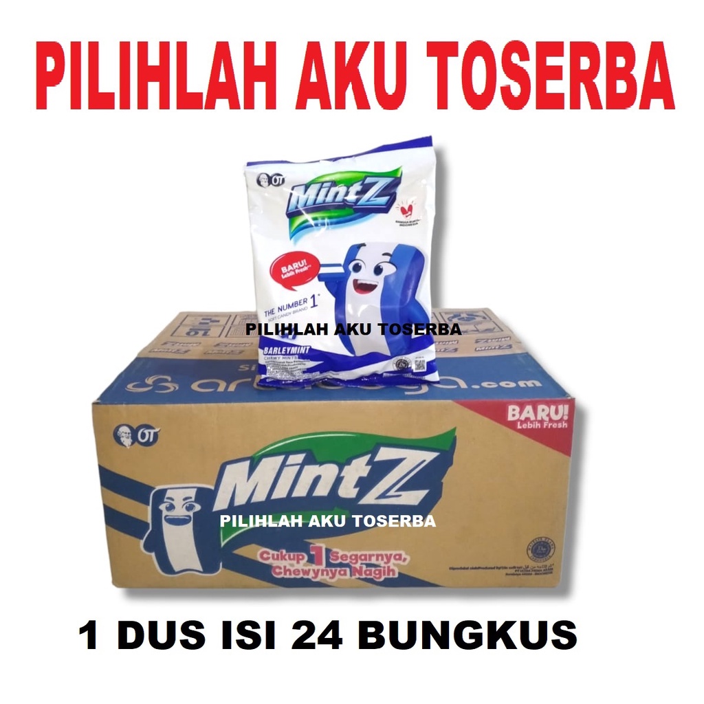 Mintz Permen Chewy BARLEYMINT - ( HARGA 1 DUS ISI 24 bungkus )