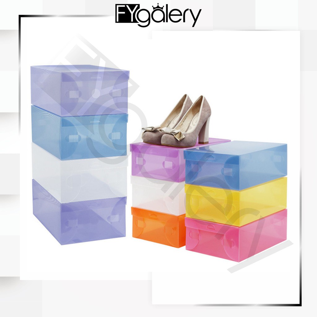 FYGALERY HL0042 Kotak Sepatu Lipat Transparan Serbaguna Shoes Box Organizer Multifungsi