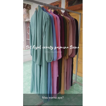 GAMIS CERUTY SIENA ORI AKU KARISSA SET HIJAB DRESS SIMPLE MEWAH OOTD LEBARAN SYARI