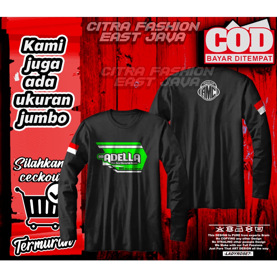KAOS ADELLA AMC HITAM LENGAN PANJANG SOUND AUDIO DANGDUT KOPLO