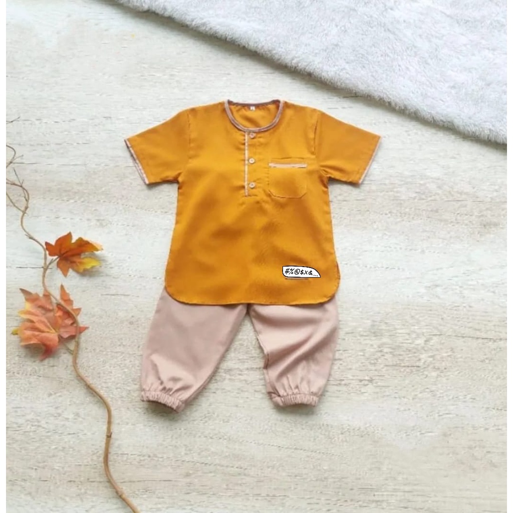 Muslim Set| Setelan Baju Koko Jogger Anak Laki-laki Umur 1-8 Tahun Terbaru 2023