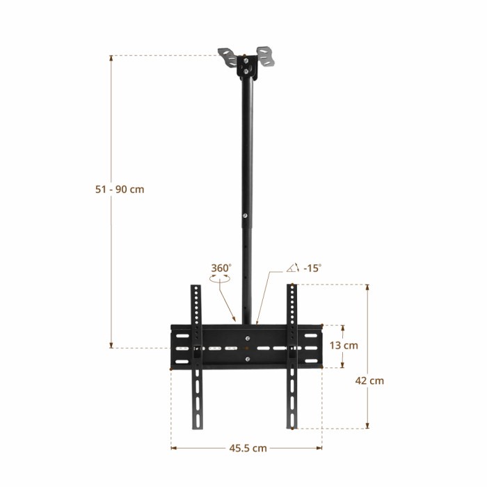 bracket gantung plafon/ceiling tv 26-55&quot; CB762