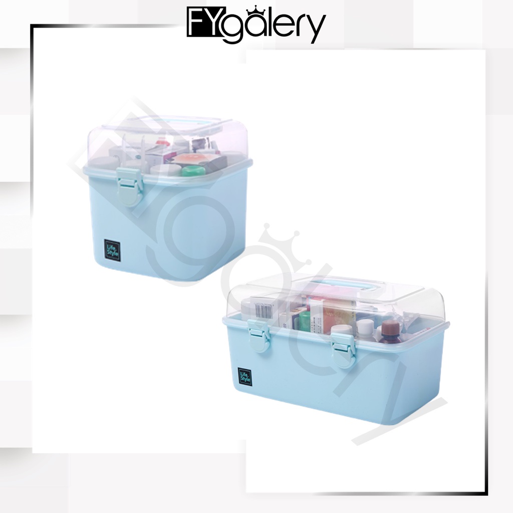 FYGALERY HL0349 Kotak P3K Kotak Penyimpanan Obat Serbaguna Dengan Gagang Pegangan Medicine Storage Box Organizer