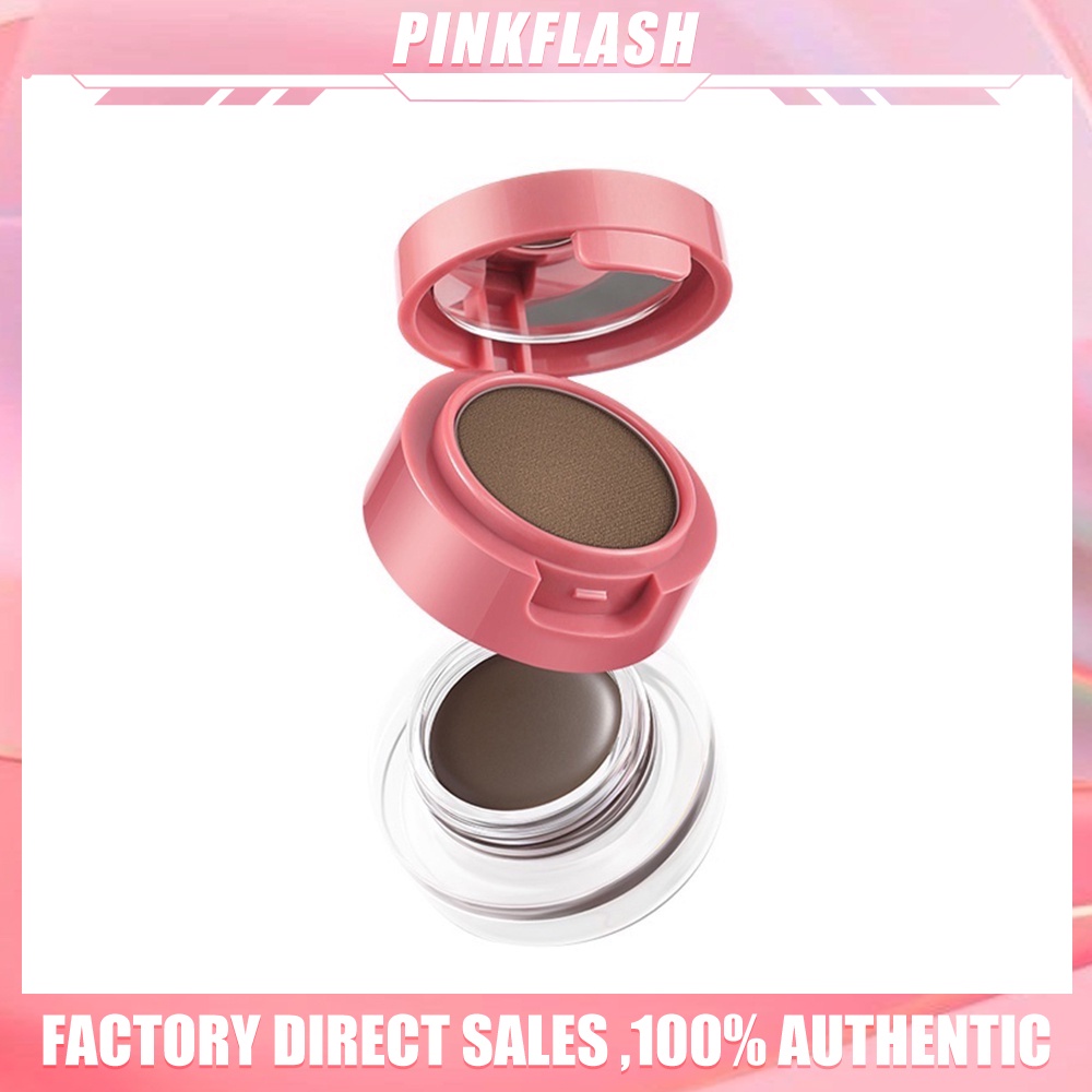 PINKFLASH 2-in-1 Eyebrow Cream&amp;Powder Gel Pomade Kosmetik Alis Waterproof Smudge-proof High Pigment Long Lasting