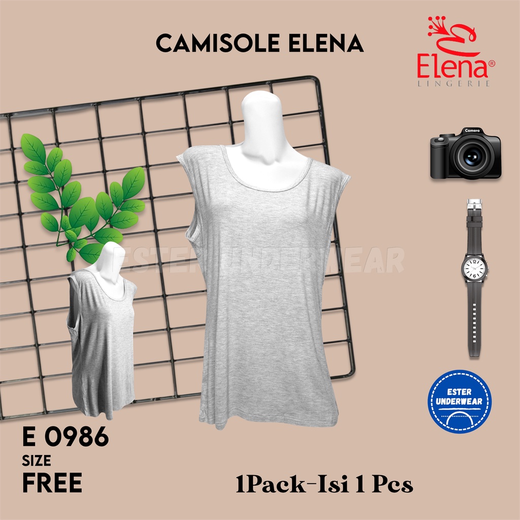 Elena Tanktop Singlet Wanita Jumbo Katun Modal E 0896 Isi 1Pcs