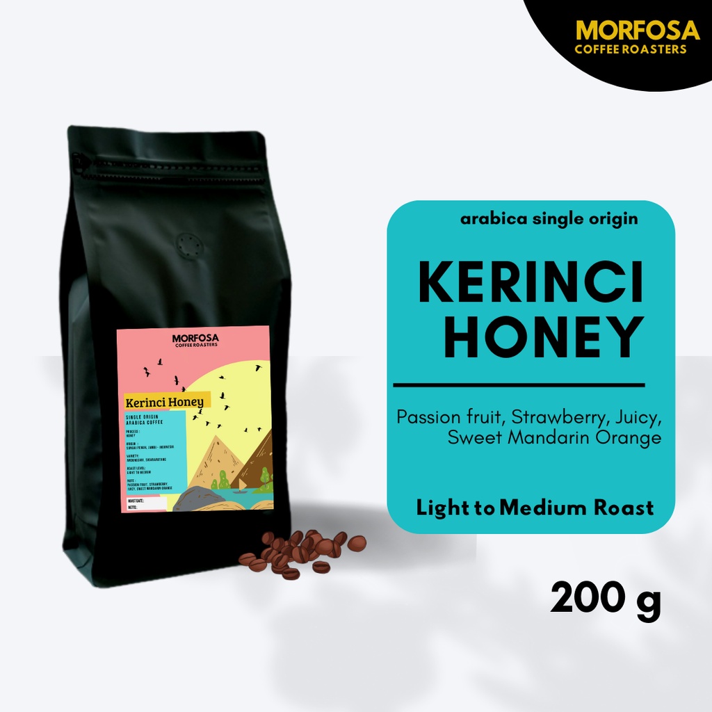 

MORFOSA COFFEE Biji Kopi Bubuk Arabika Kerinci Honey 200gr Arabica Coffee Bean