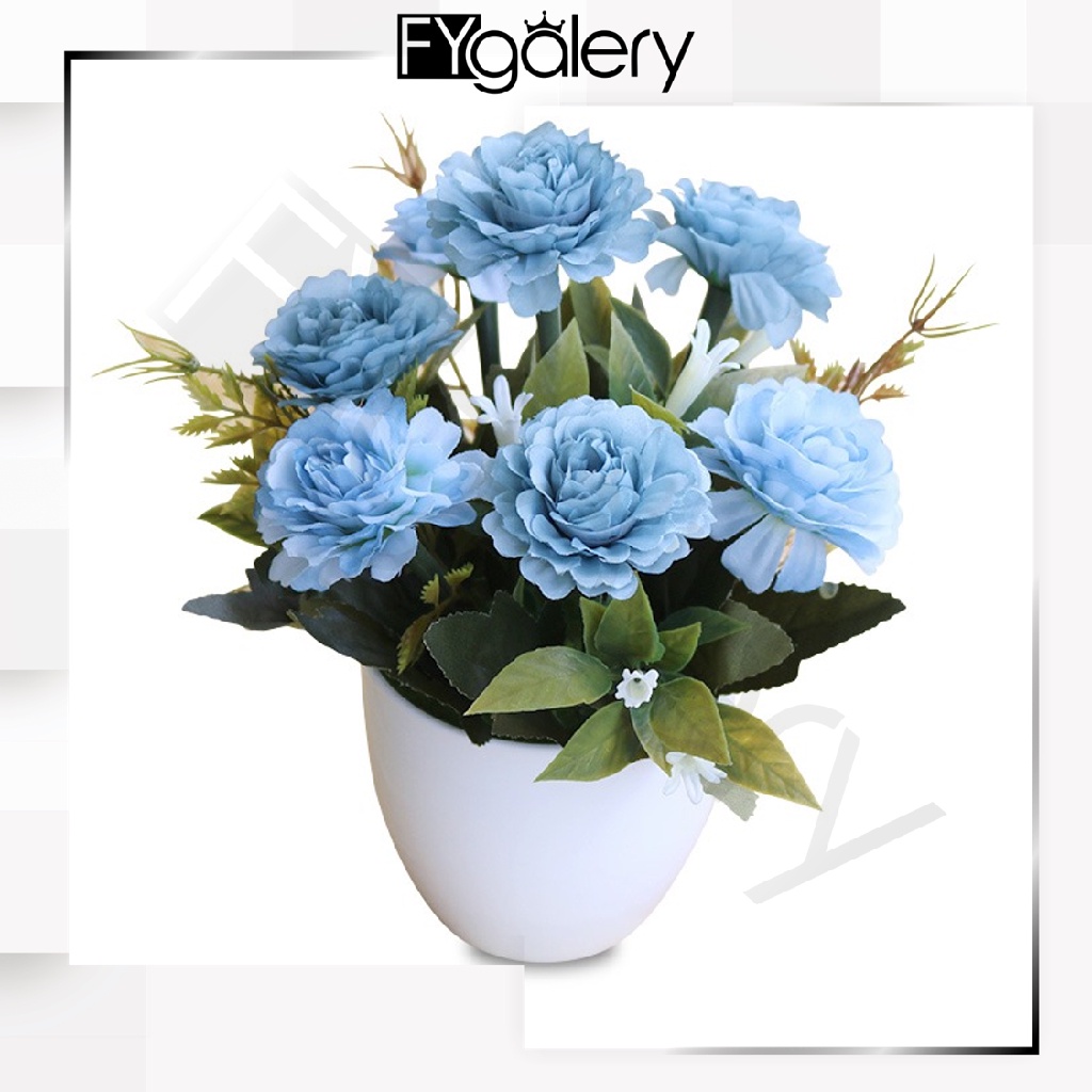 FYGALERY PT12 Pot Tanaman Hias Bunga Hias Plastik Ornamen Pot Bongsai Artificial Flower Decoration