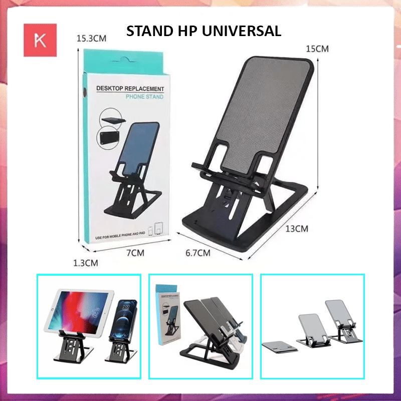 ANG HOLDER STAND HP TABLET MEJA UNIVERSAL FP9 / HOLDER FOLDING STANDING MOBILE DEKSTOP