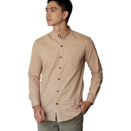 ✯ Baju Kemeja Pria Kasual Polos Hitam Putih Lengan Panjang /hem baju pria/ kemeja cowok / kemeja hit