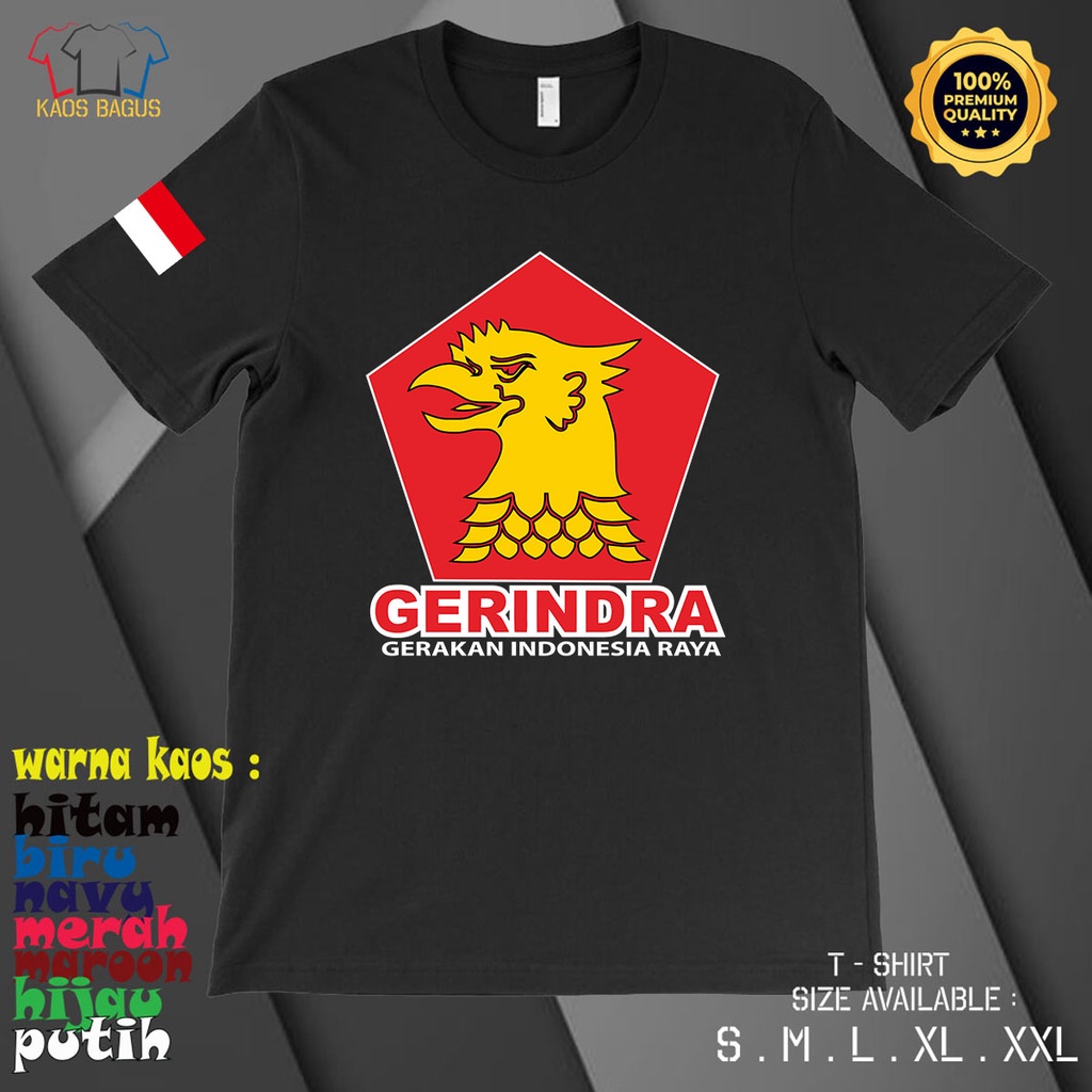 Kaos Partai Gerindra/Kaos Partai Terbaru/Kaos Partai Terlaris/Kaos Partai Kekinian Keren