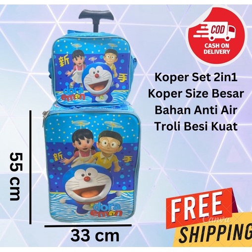 COD ~ KOPER SET 2in1 Tas Koper Anti Air Sekolah Anak SD + Lunch Bag ( VARIAN ) Spiderman Cars Tsum LOL UNICORN Little POny