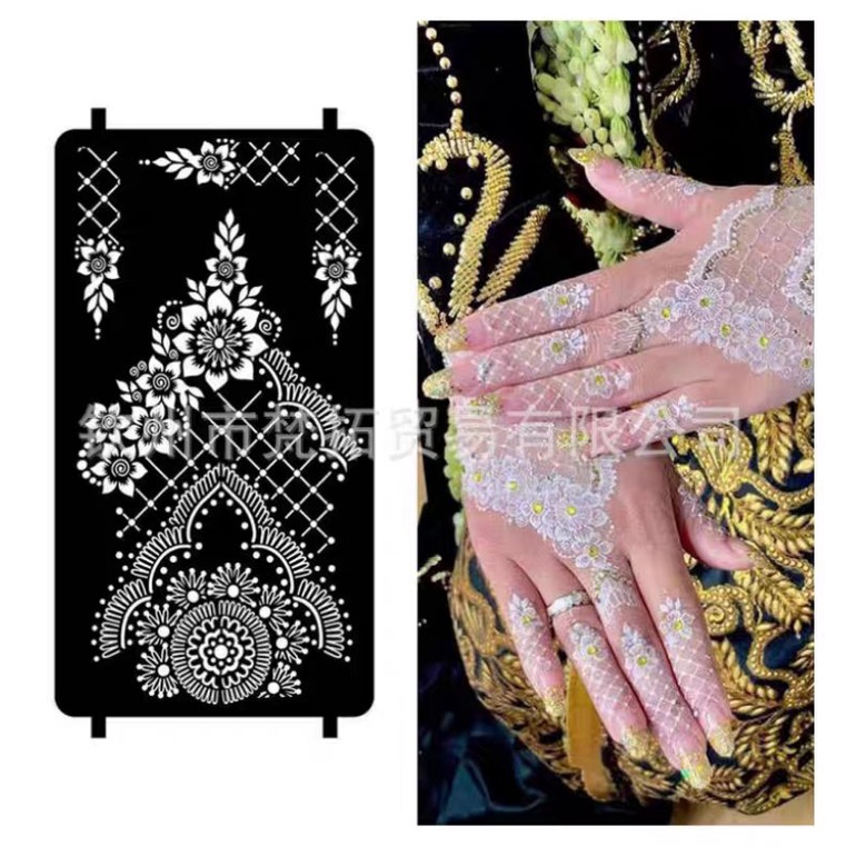 CETAKAN HENNA MEWAH SEPASANG TERBARU/STICKER HENNA SAH SHOLAT