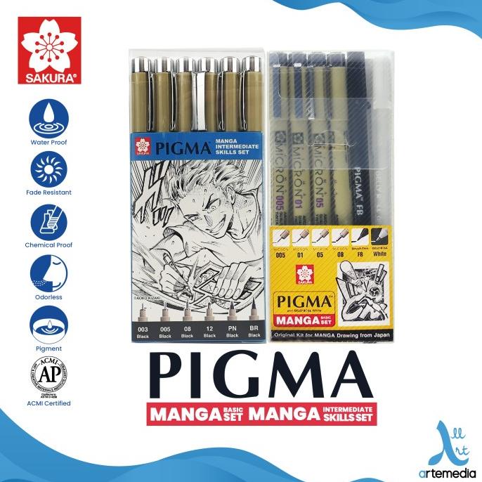 

Drawing Pen Sakura Pigma Micron Manga Basic Set Pulpen Gambar