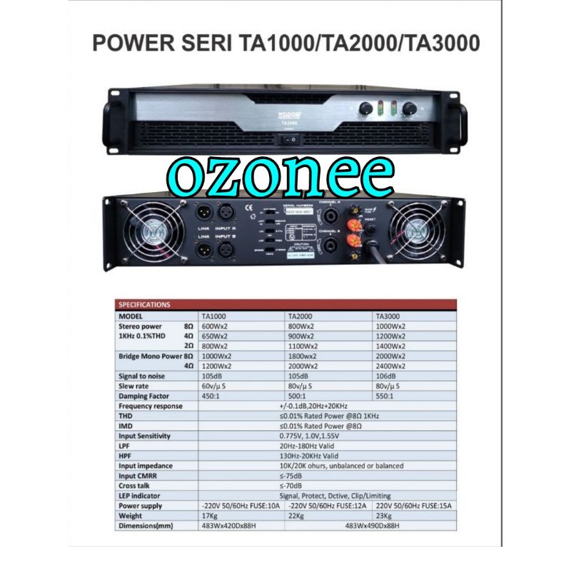 POWER AMPLIFIER WISDOM TA 2000 TA2000 ORIGINAL