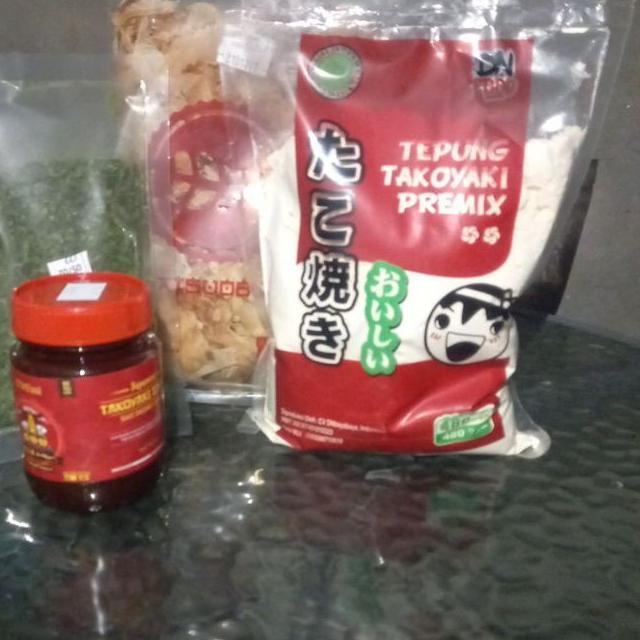 

➢ Paket Komplit Takoyaki (tepung, saus, katsuo, aonori) ☜