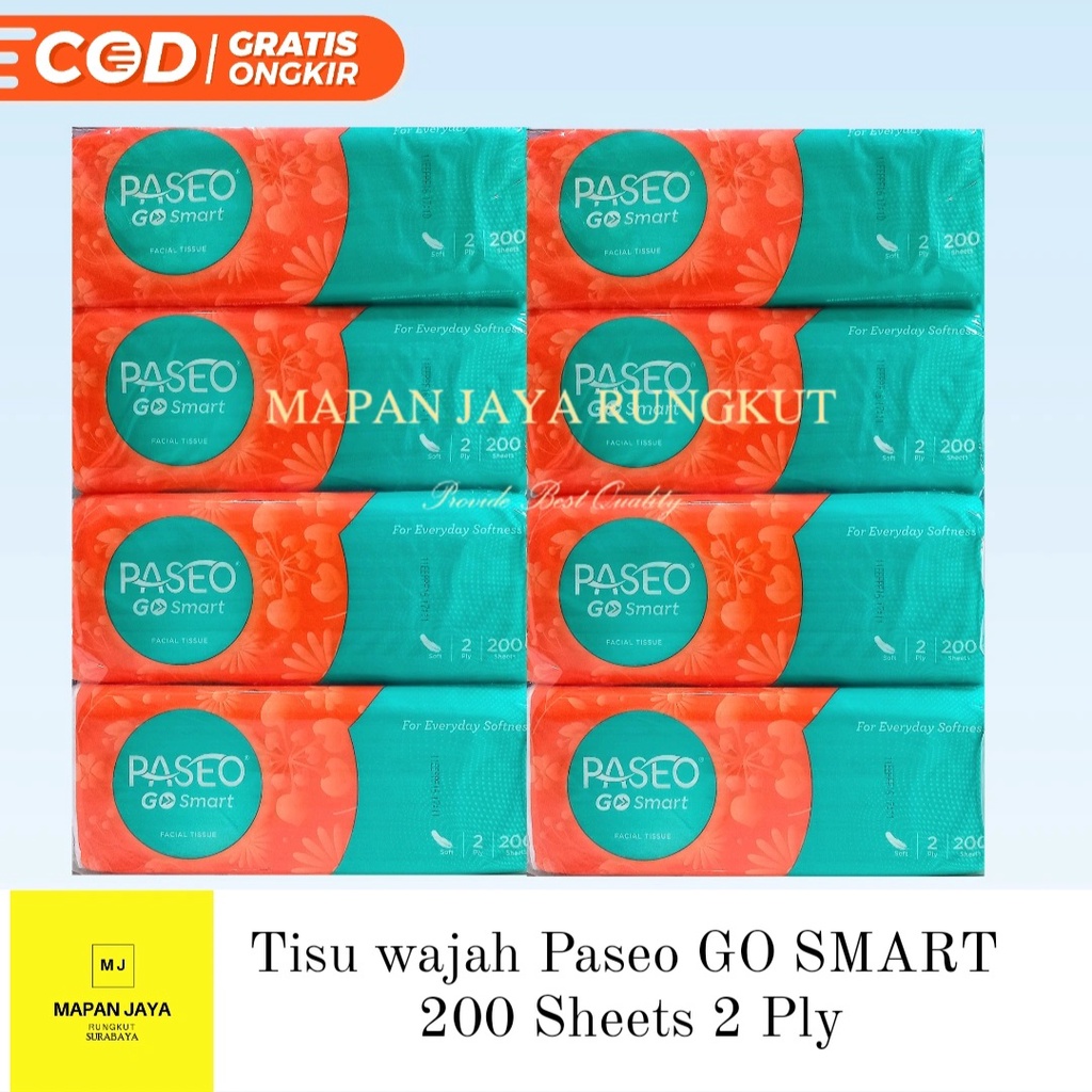 Tisu Tissue PASEO GO SMART 200 Sheet 2ply Facial Tissue Termurah Gratis Ongkir