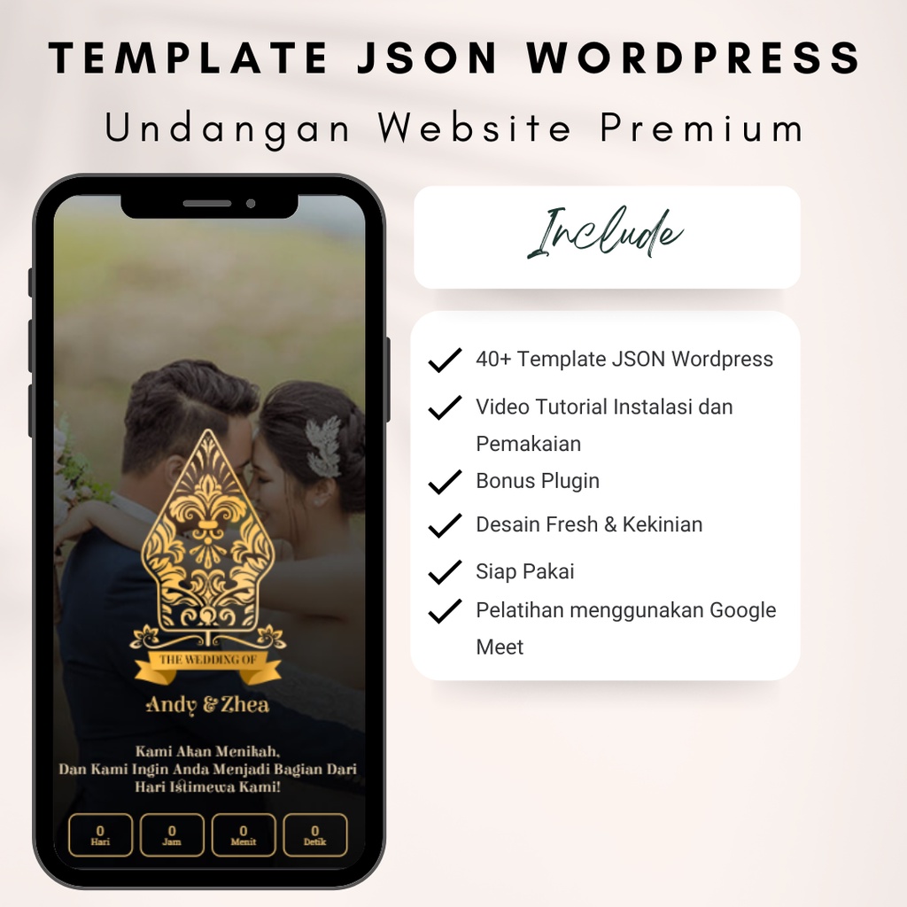 Template JSON Wordpress Undangan Website Premium + Gmeet