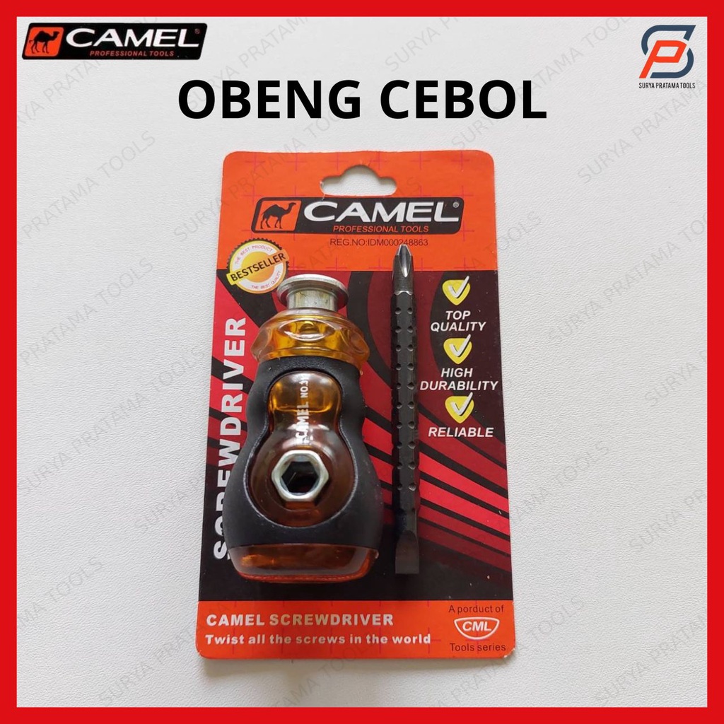Obeng Cebol Mini Camel Bolak Balik Plus Minus Magnet Pendek Multisize